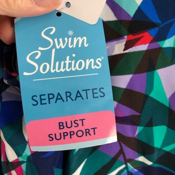 Swim Solutions Hi-Low Multicolored Tankini Size 24W NWT - Picture 6 of 10